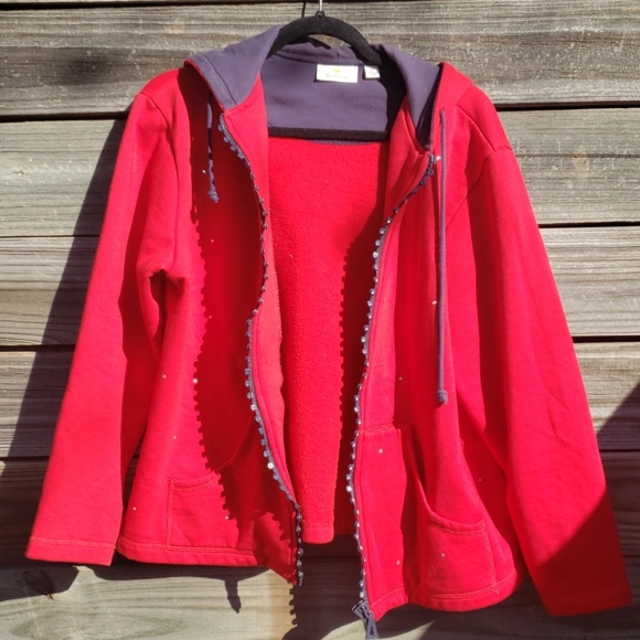 Quacker Factory Red Jacket with glitzy accents Lrg - Picture 8 of 8